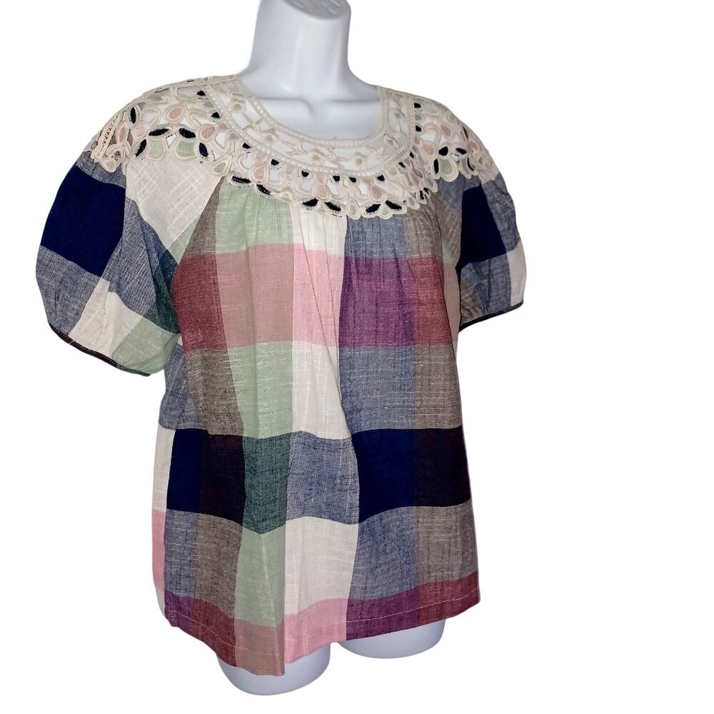 Mystree Patchwork Plaid Boho Cottagecore Crochet … - image 8